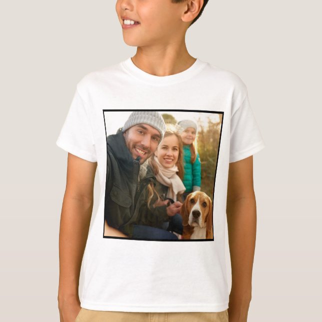 Camiseta Presente de Foto | Foto da família personalizada m (Frente)