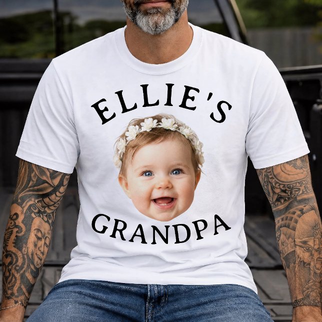 Camiseta Presente de foto personalizada do vovô com rosto d (Criador carregado)