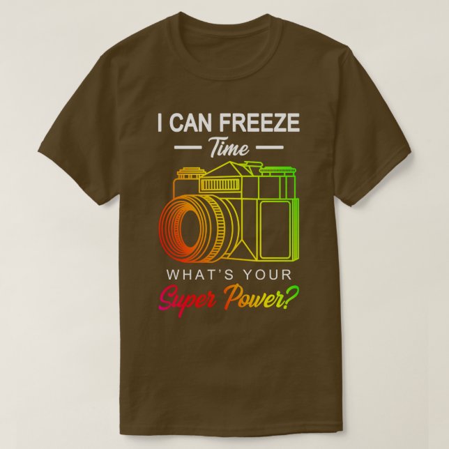 Camiseta Presente de Fotografia de Tempo Congelado (Frente do Design)
