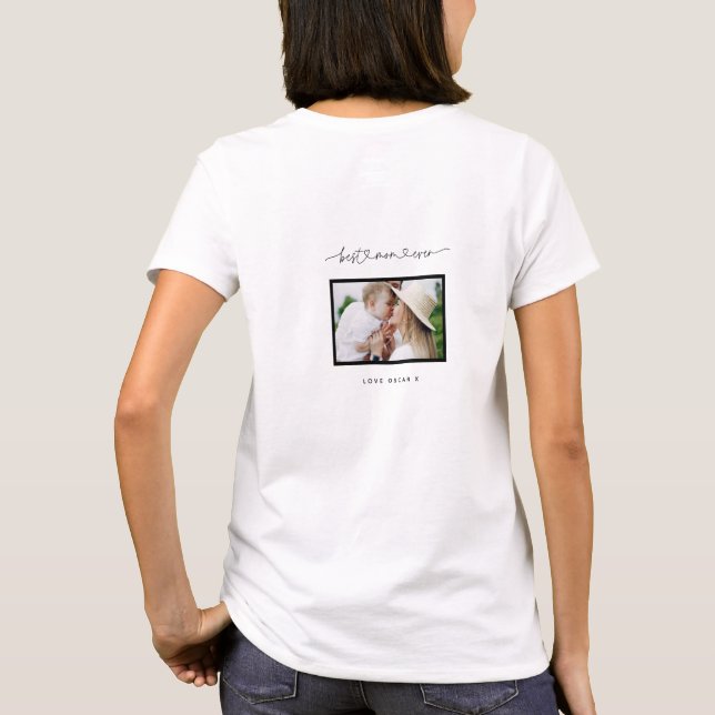 Camiseta Presente de fotos modernas e bonitas da mamãe (Verso)