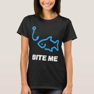 Camiseta Presente de gancho de pesca mordida de homens para