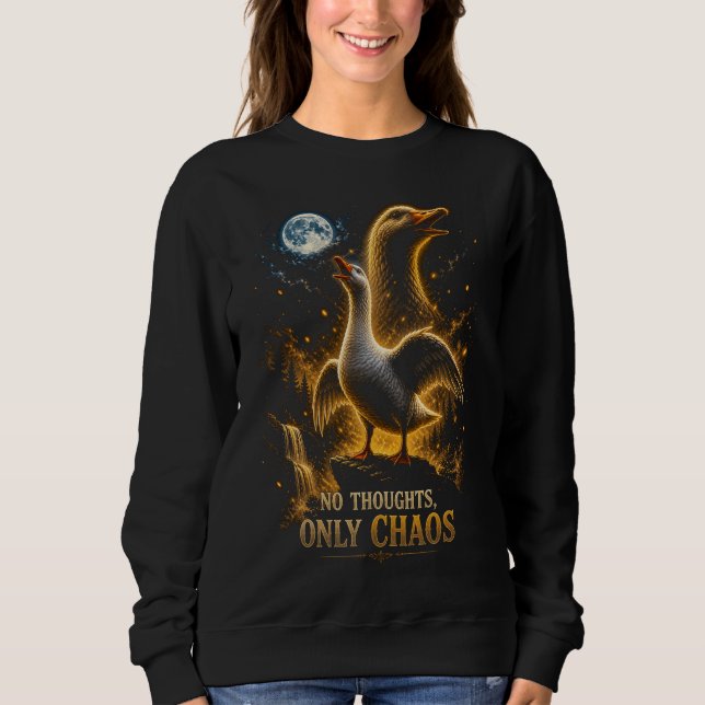 Camiseta Presente de Ganso Engraçado Sem Pensamentos Só Cao (Frente)