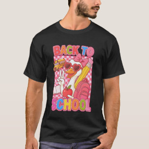 Camiseta Presente de Garota Coquete Ganso de Volta às Aulas