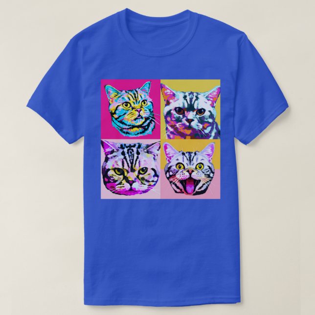 Camiseta Presente de Gato de Arte Shorthair Americana (Frente do Design)