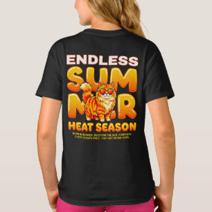 Camiseta Presente de Gato de Verão para Meninas – Temporada