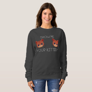 Camiseta Presente de Gato do Pão Mostra-Me Seus Gatinhos En