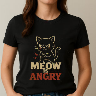 Camiseta Presente de Gato Engraçado e Irritado para Amantes