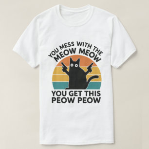 Camiseta Presente De Gato Engraçado - Retrato De Miow Peow
