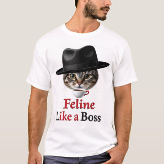Camiseta Presente de Gato Felino Como um Chefe