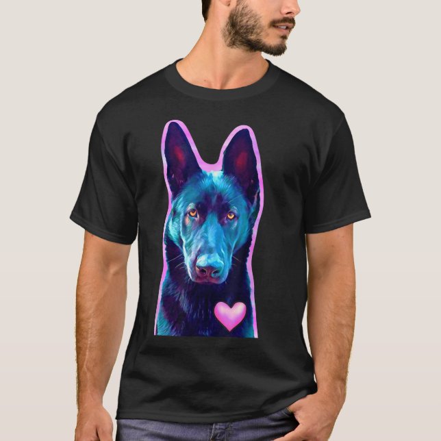 Camiseta Presente de German shepherd Preto para Proprietári (Frente)