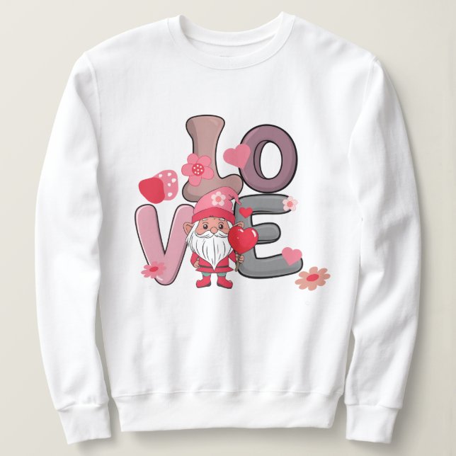 Camiseta presente de gnomo de amor doce e namorados (Frente do Design)