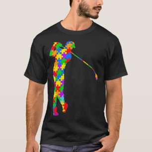 Camiseta presente de golfe autismo golfe reconhecimento de