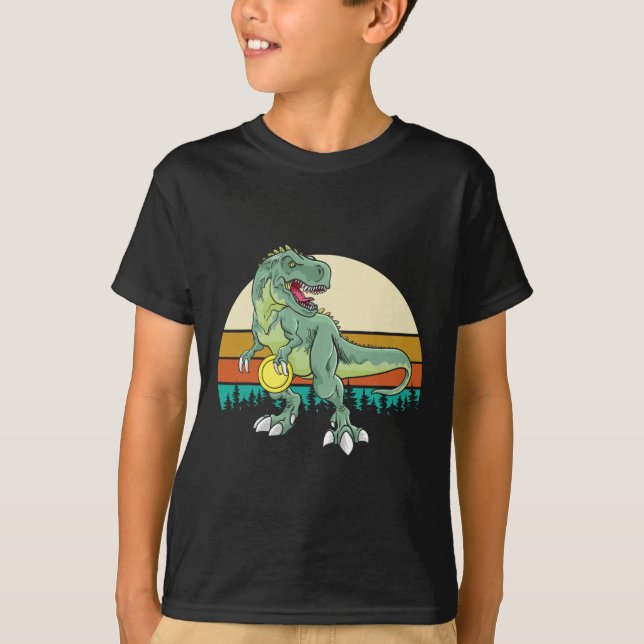 Camiseta Presente de Golfe de Disco Retro Dino Dinossauro T (Frente)