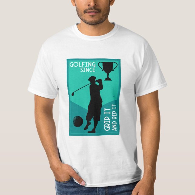 Camiseta Presente de golfe vintage engraçado único (Frente)