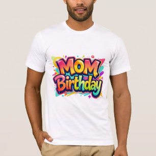 Camiseta Presente de Graffiti Arco-Íris de Aniversário da M