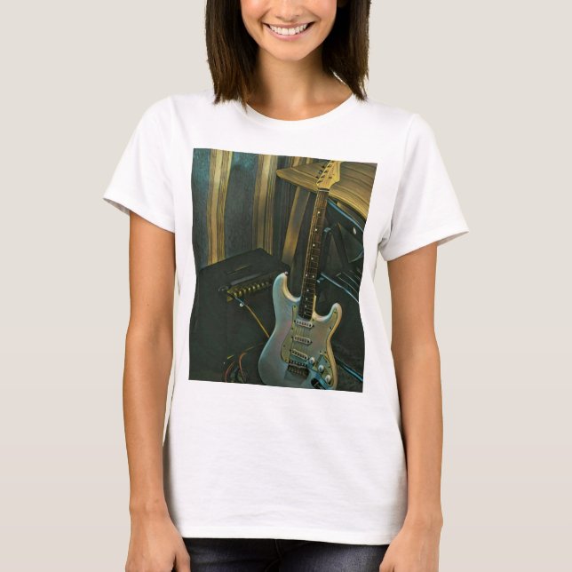 Camiseta presente de guitarra de baixo acústico (Frente)