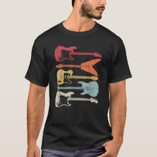 Camiseta Presente de Guitarra Estilo Retro Para Guitarrista