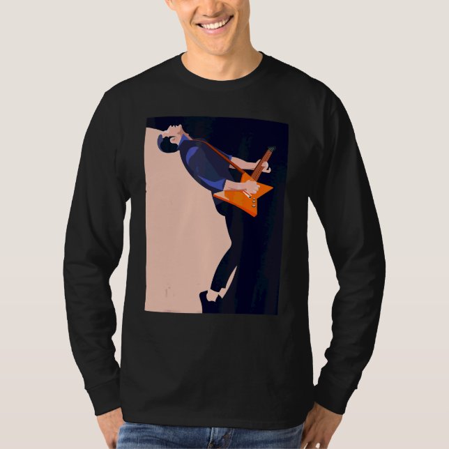 Camiseta Presente de Guitarra Estilo Retro Para Violonista  (Frente)