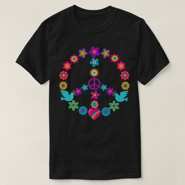 Camiseta Presente de Hippie da porta de alimentação flexíve (Frente do Design)