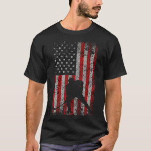 Camiseta Presente de Hóquei no Gelo Bandeira Americana Patr