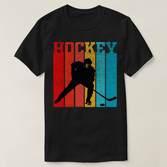 Camiseta Presente De Hóquei Retro Para Jogadores De Hóquei  (Frente do Design)