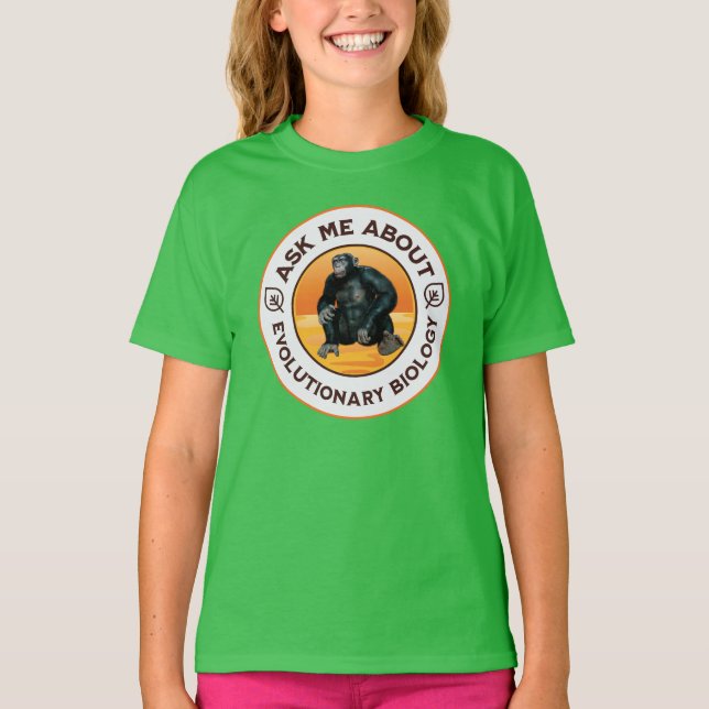 Camiseta Presente de Humor de Evolução para Professor de Bi (Frente)