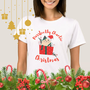 Camiseta Presente de Humor Natalino Gato Miau