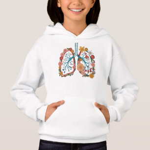 Camiseta Presente de Ilustração Vetor dos Pulmões Florais C