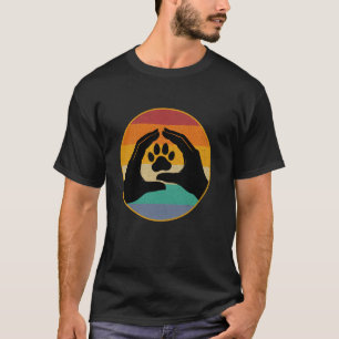 Camiseta Presente de Impressão de Pata de Gatos Cães que Eu