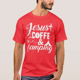 Camiseta Presente de Jesus café e acampamento para homens e