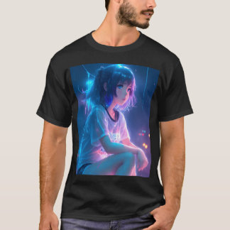 Camiseta Presente de jovem garota anime fofa