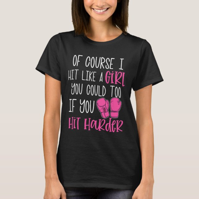 Camiseta Presente de Kickboxing Feminino Claro que Eu Acert (Frente)