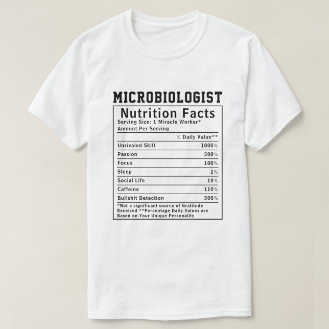 Camiseta Presente de Laboratório de Fatos Nutricionais de M (Frente do Design)