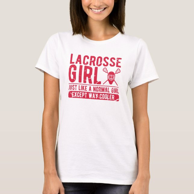 Camiseta Presente de Lacrosse Garota - LAX feminino - Lacro (Frente)