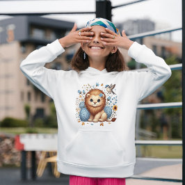 Camiseta Presente de Leão e Flores Azuis