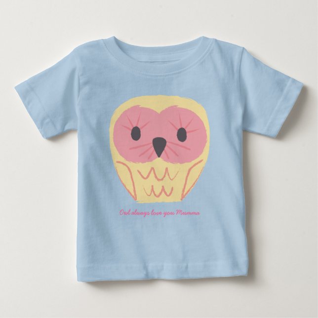 Camiseta Presente de Macacãozinho de Bebê Coruja Fofa Ideia (Frente)