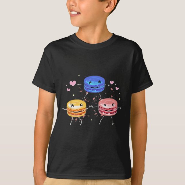 Camiseta Presente de Macaroon de Cheerleading Fofo Delicios (Frente)
