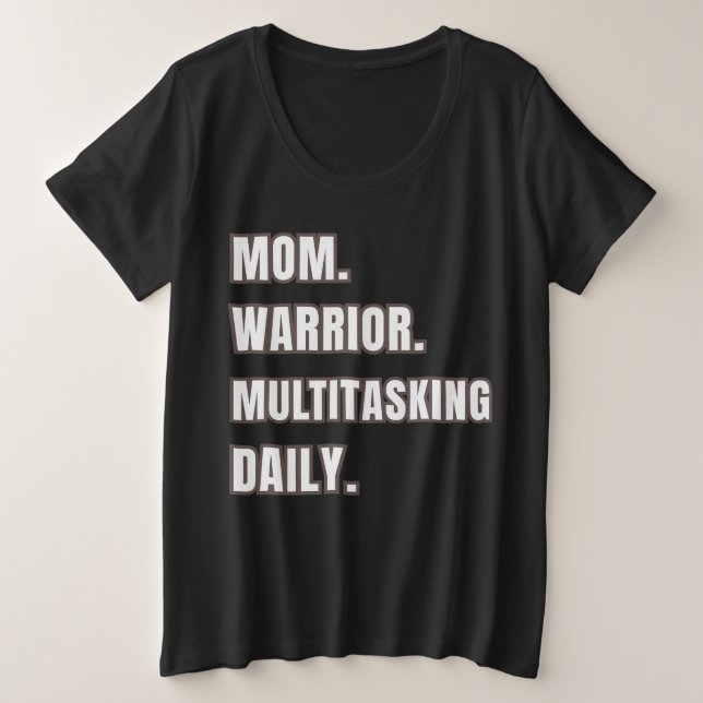 Camiseta Presente de Mãe 2026 Mãe Guerreira Multitarefa Diá (Frente do Design)