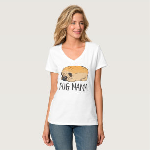 Camiseta Presente de Mãe de Pug Fofo Desenho de Cachorrinho