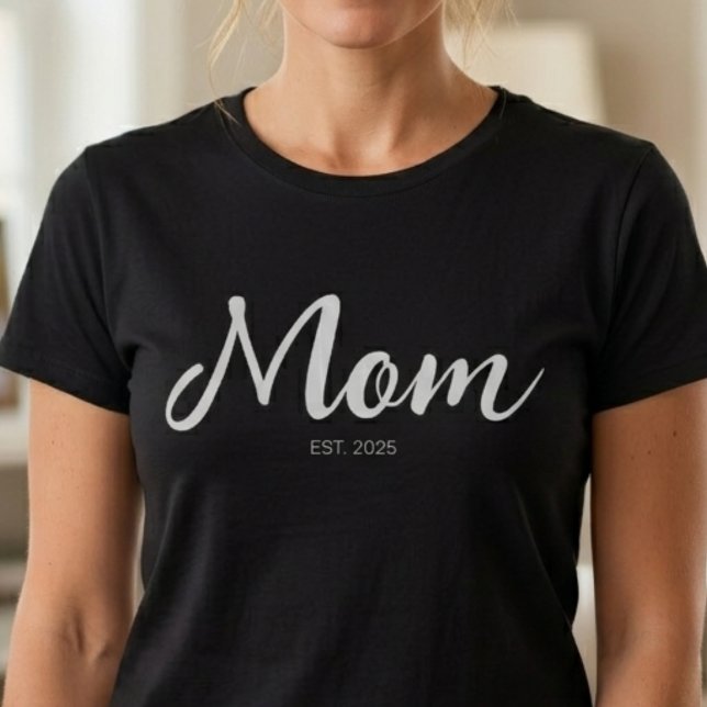 Camiseta Presente de Mãe Estabelecida Nova Mãe (Criador carregado)