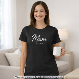 Camiseta Presente de Mãe Estabelecida Nova Mãe
