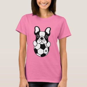 Camiseta Presente de Mãe Fã de Futebol com Cachorro Fofo Bo