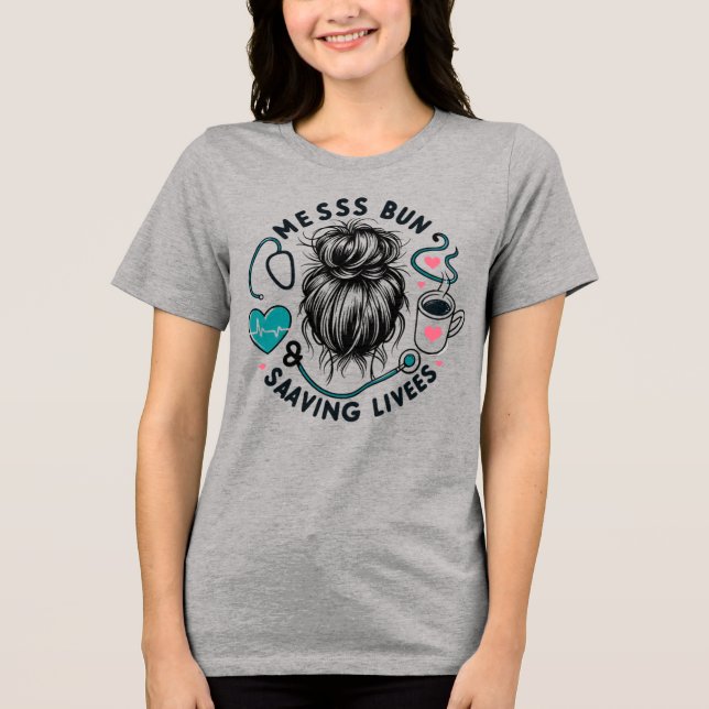 Camiseta Presente de Mãe Trabalhadora da Saúde que Salva Vi (Frente)