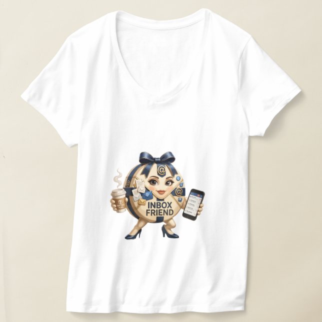 Camiseta Presente de Mascote Entusiasta de E-mail de Amigo  (Postura )