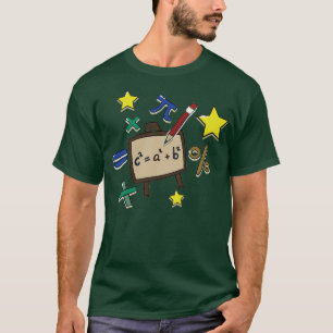 Camiseta presente de matemática desenhada em quadro negro