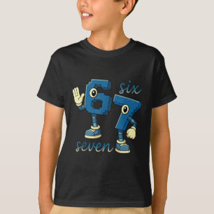 Camiseta Presente de Memes de Número Seis Sete Retro para H
