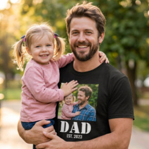 Camiseta Presente de Memória de Paternidade Foto Estabeleci