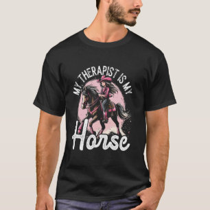 Camiseta Presente de Menina de Cavalo Fofa Meu Terapeuta É