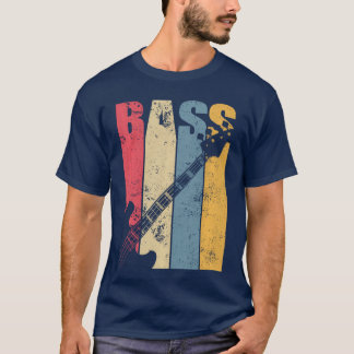 Camiseta Presente de menina de guitarra baixa vintage