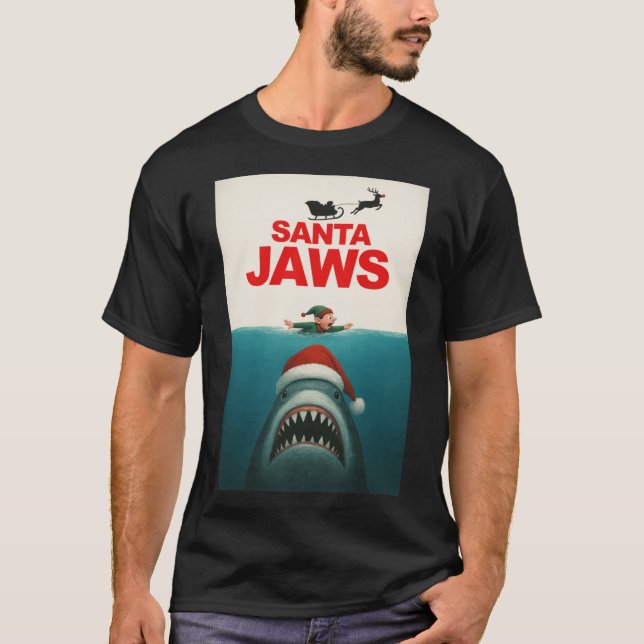 Camiseta Presente de menina do Santa Jaws (Frente)